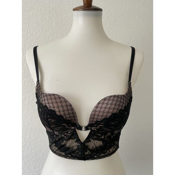 Adore Me Bra Floral Lace Push Up Padded Underwire Lingerie - Picture 1 of 10